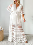 YAHUITE Panama Lace Maxi Dress