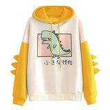 Hoodies Women Sweatshirt Japanese Style Kawaii Cartoon Dinosaur Hooded Autumn Spring Pullovers For Girls Top Sudadera Mujer